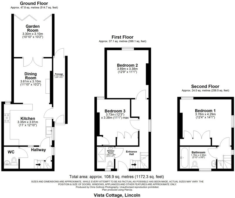 Vista Cottage, Carline Road, Lincoln, Lincolnshire, LN1 1HG floorplan