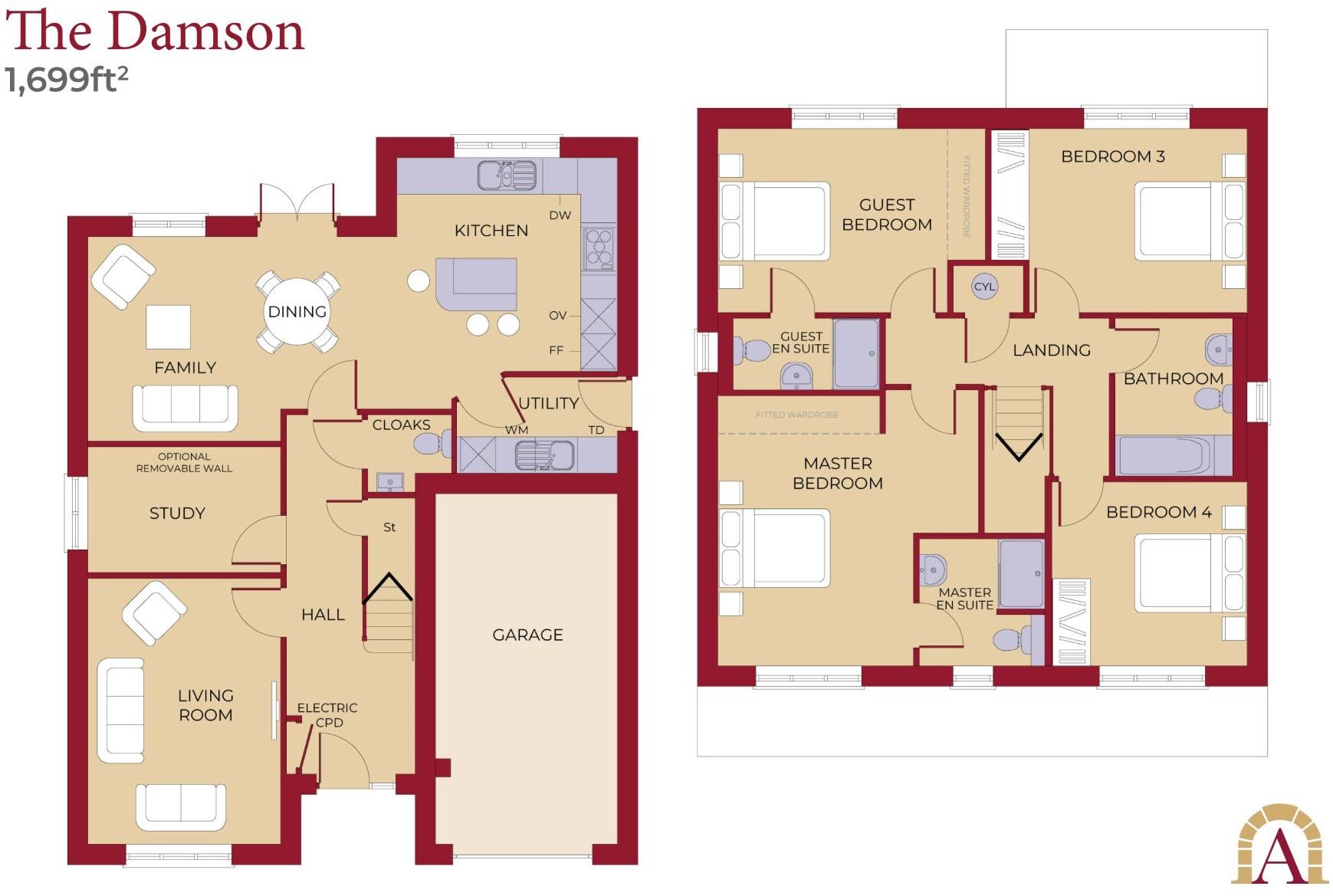The Damson, Bailey Green, Off Lynchet Road, Malpas, SY14 floorplan