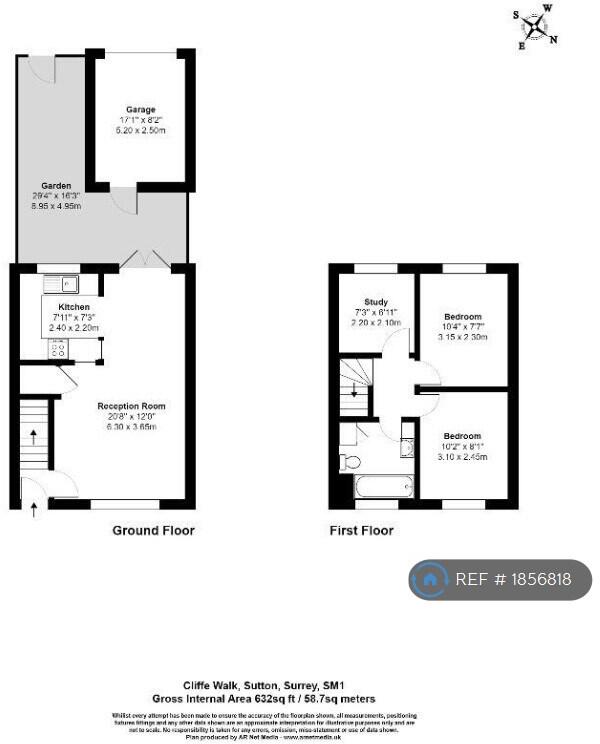 Cliffe Walk, Sutton, SM1 floorplan