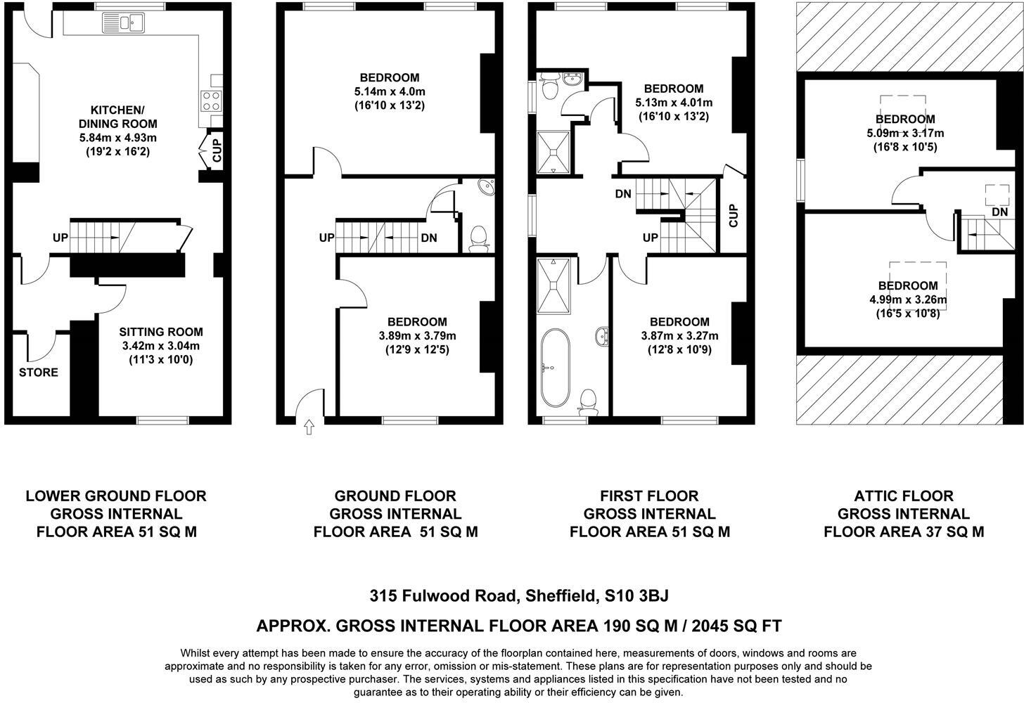 315 Fulwood Road, Sheffield floorplan