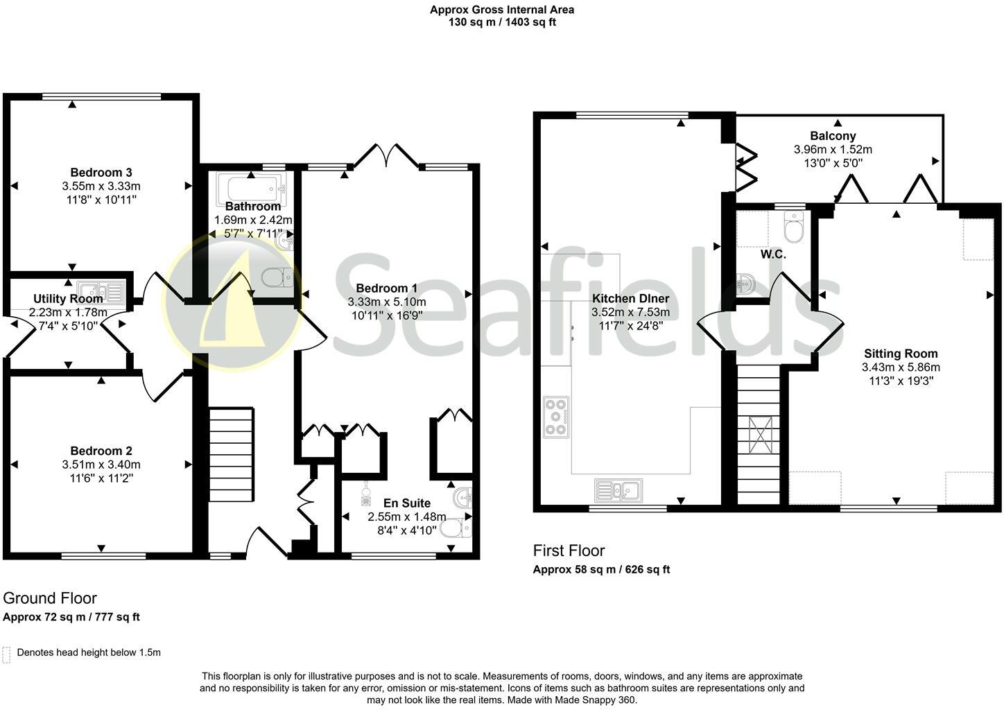 Seaview, PO34 5AS floorplan