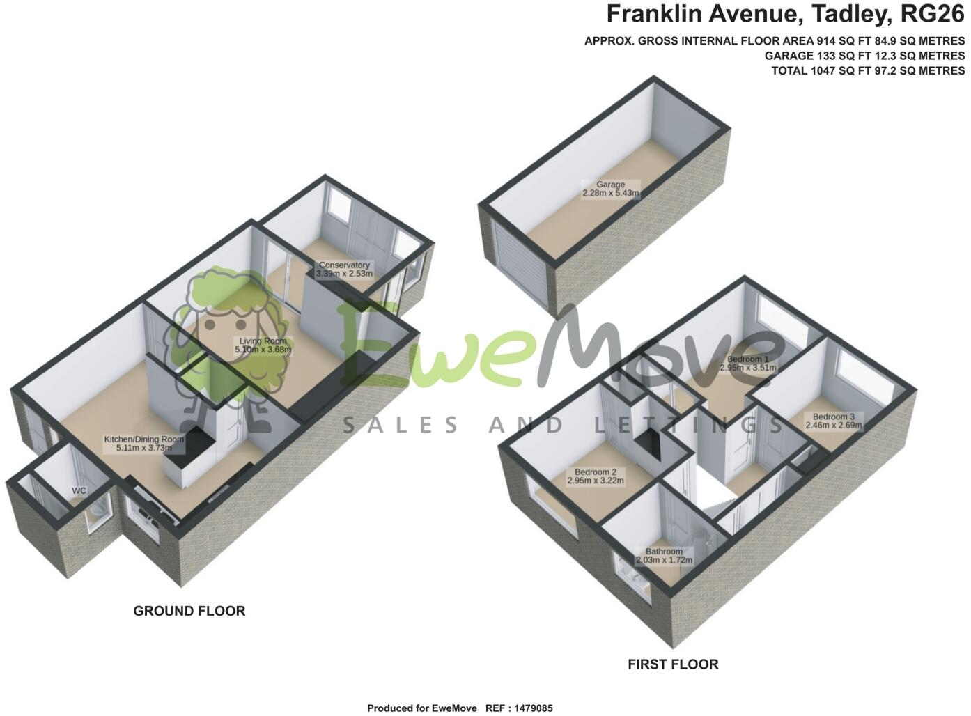 Franklin Avenue, Tadley, Hampshire, RG26 floorplan