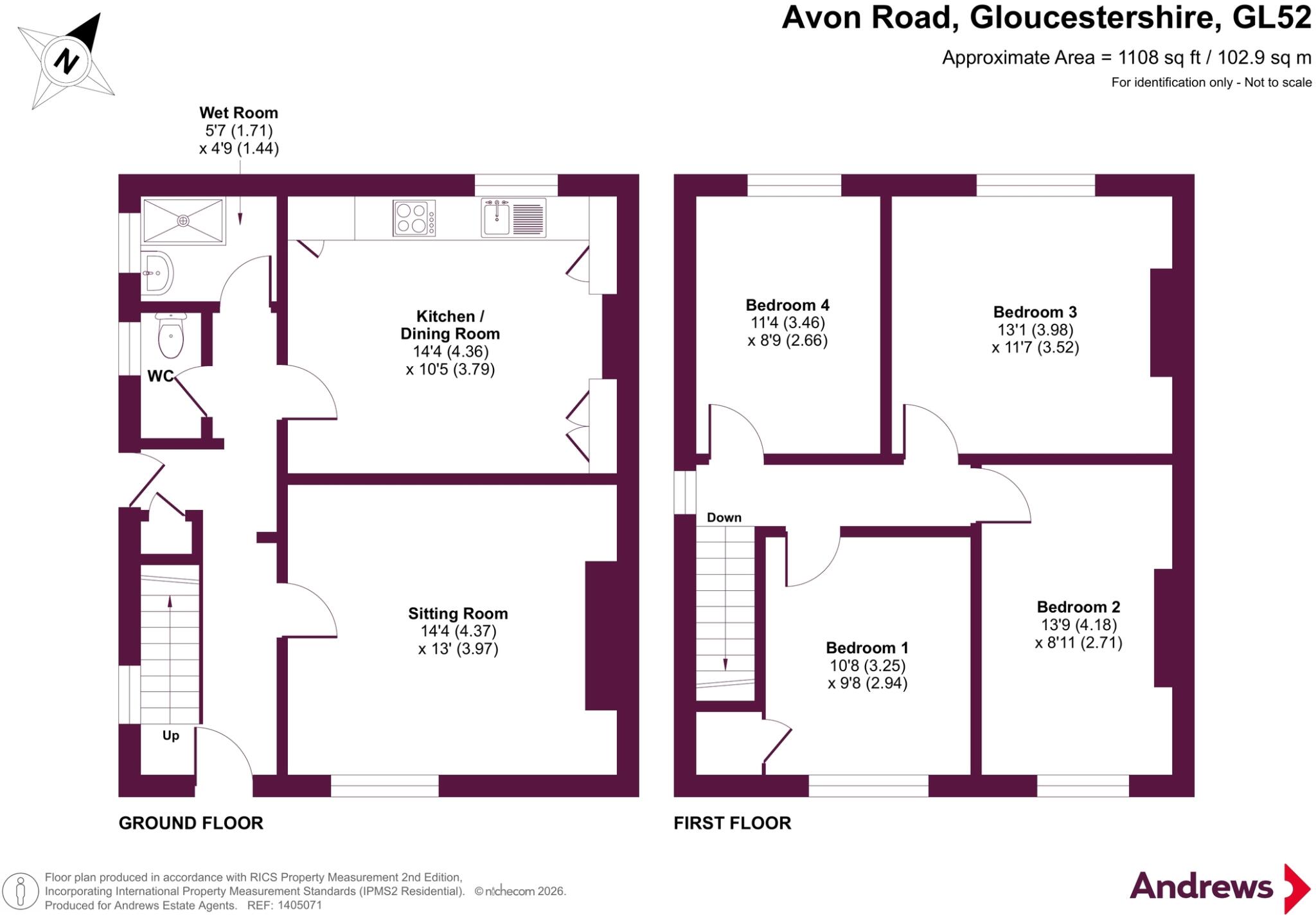 Avon Road, Cheltenham, Gloucestershire, GL52 floorplan