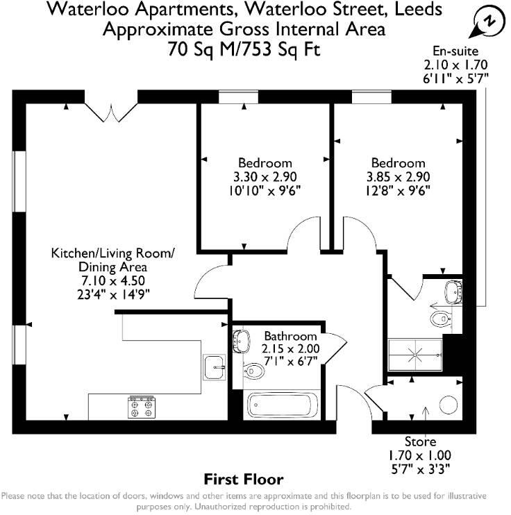 14 Waterloo Apartments, Waterloo Street, LS10 1JA floorplan