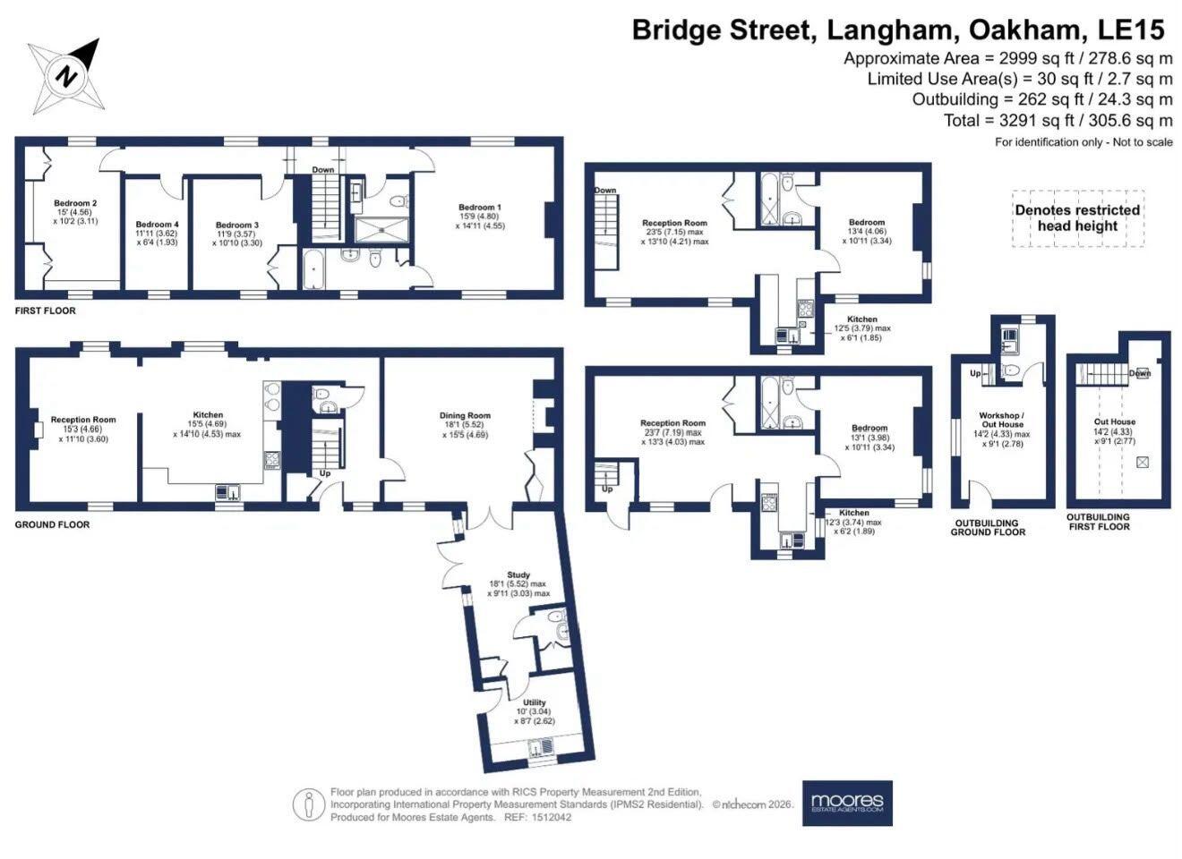 Ivy House + Two Flats, Bridge Street, Langham floorplan