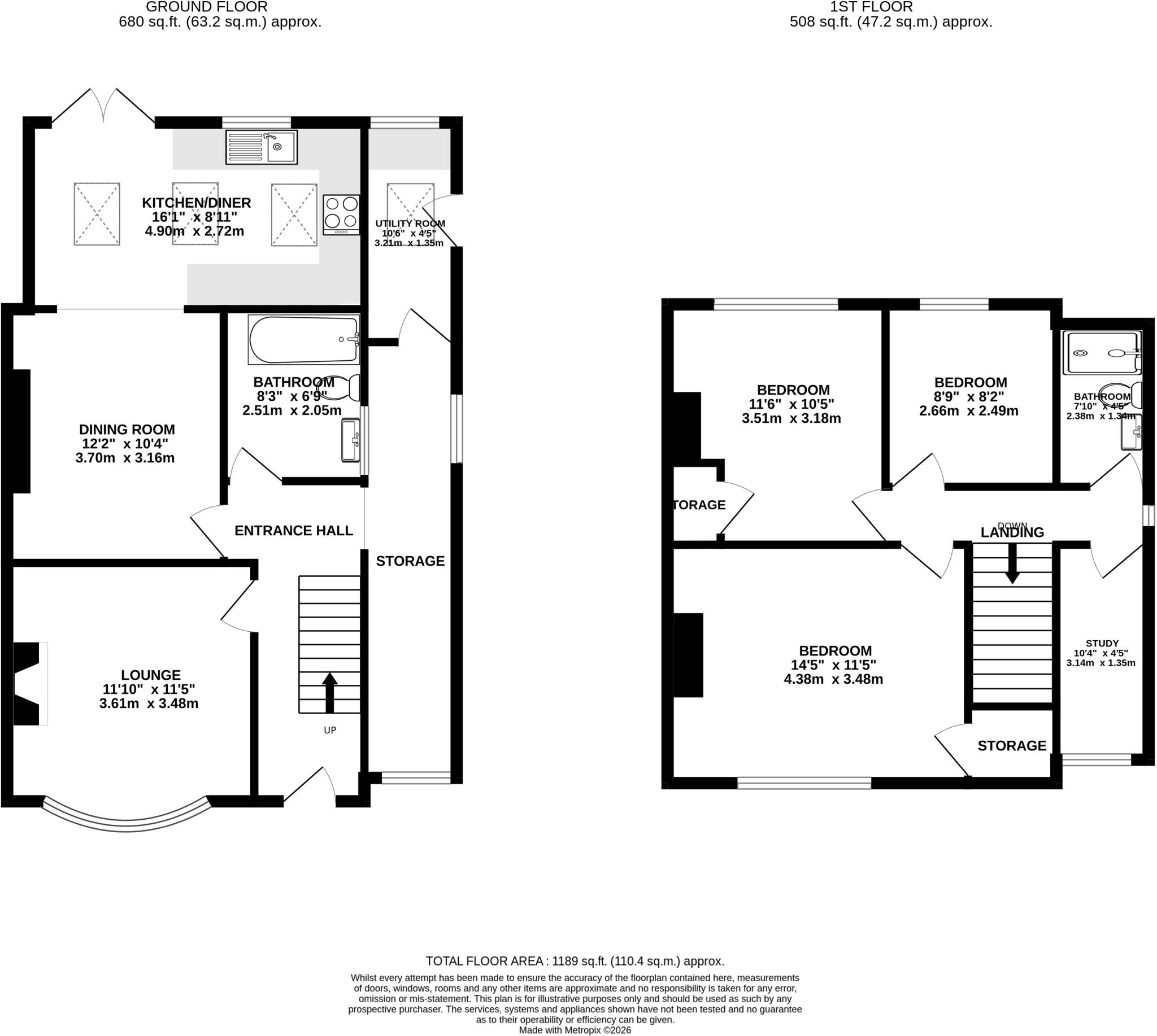 St. Annes Road, London Colney, St. Albans, Hertfordshire, AL2 floorplan