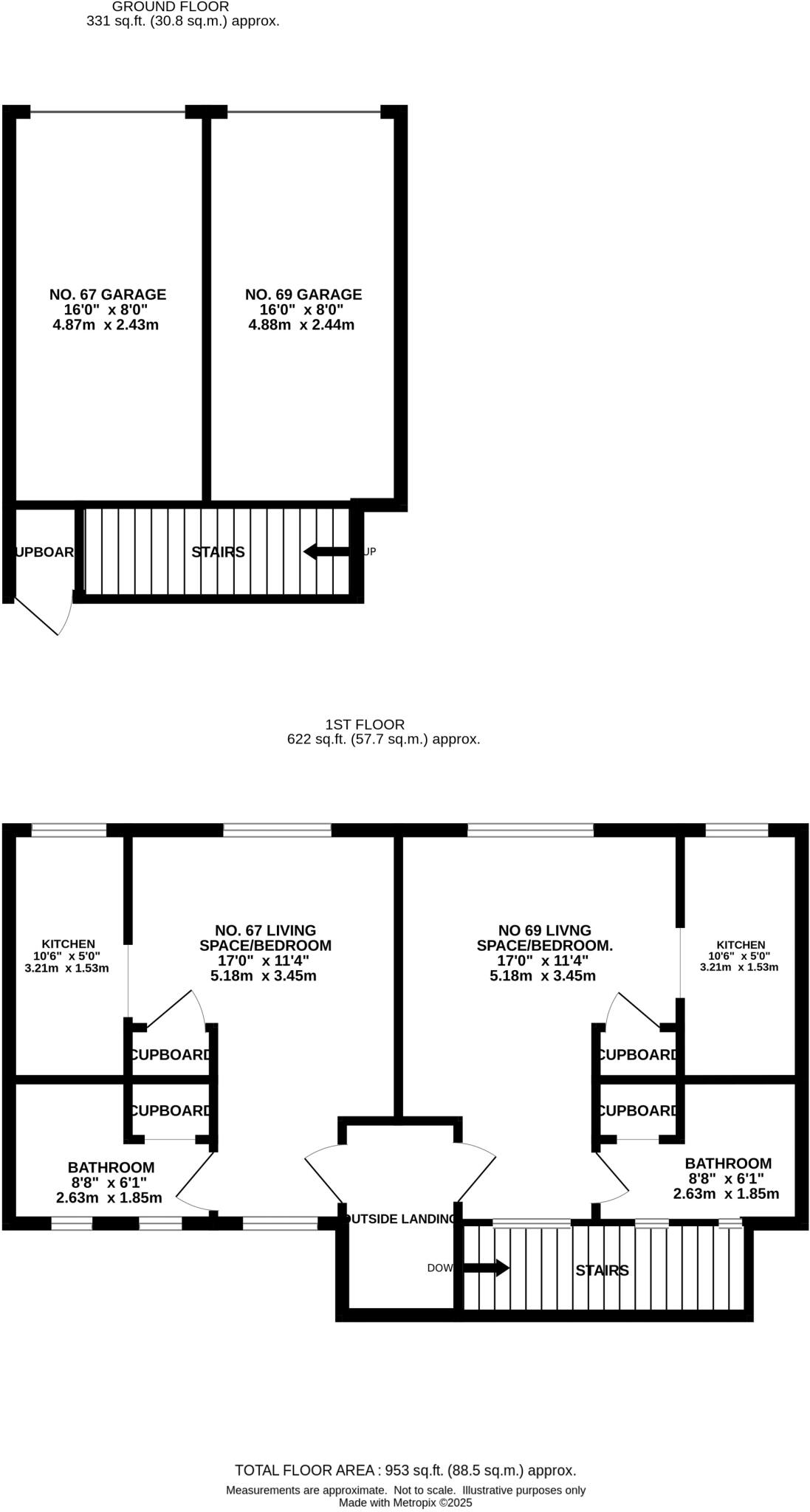 67 and 69 Harebell Way, Lowestoft, Suffolk NR33 8EX floorplan