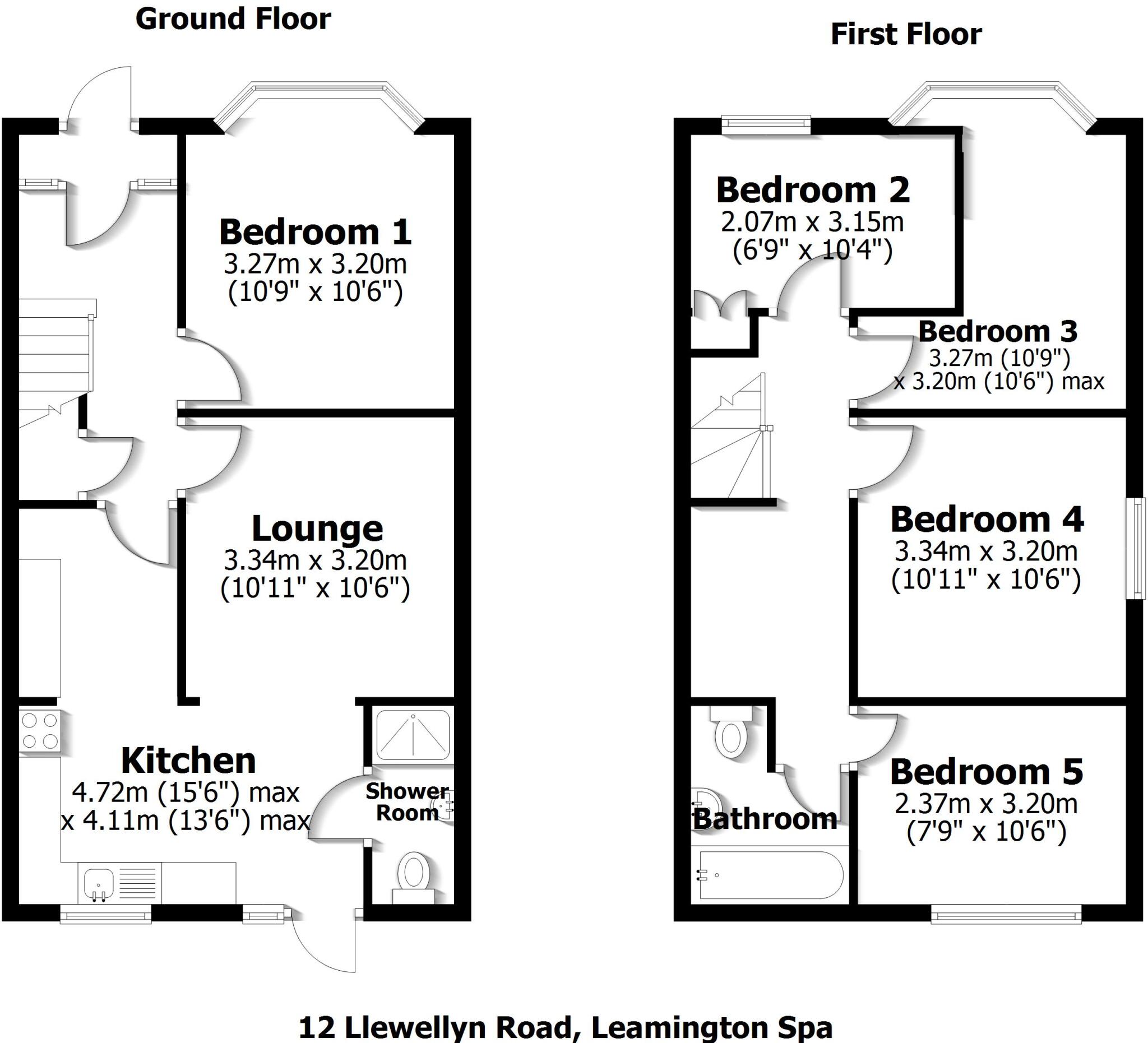 12 Llewellyn Road, Leamington Spa floorplan