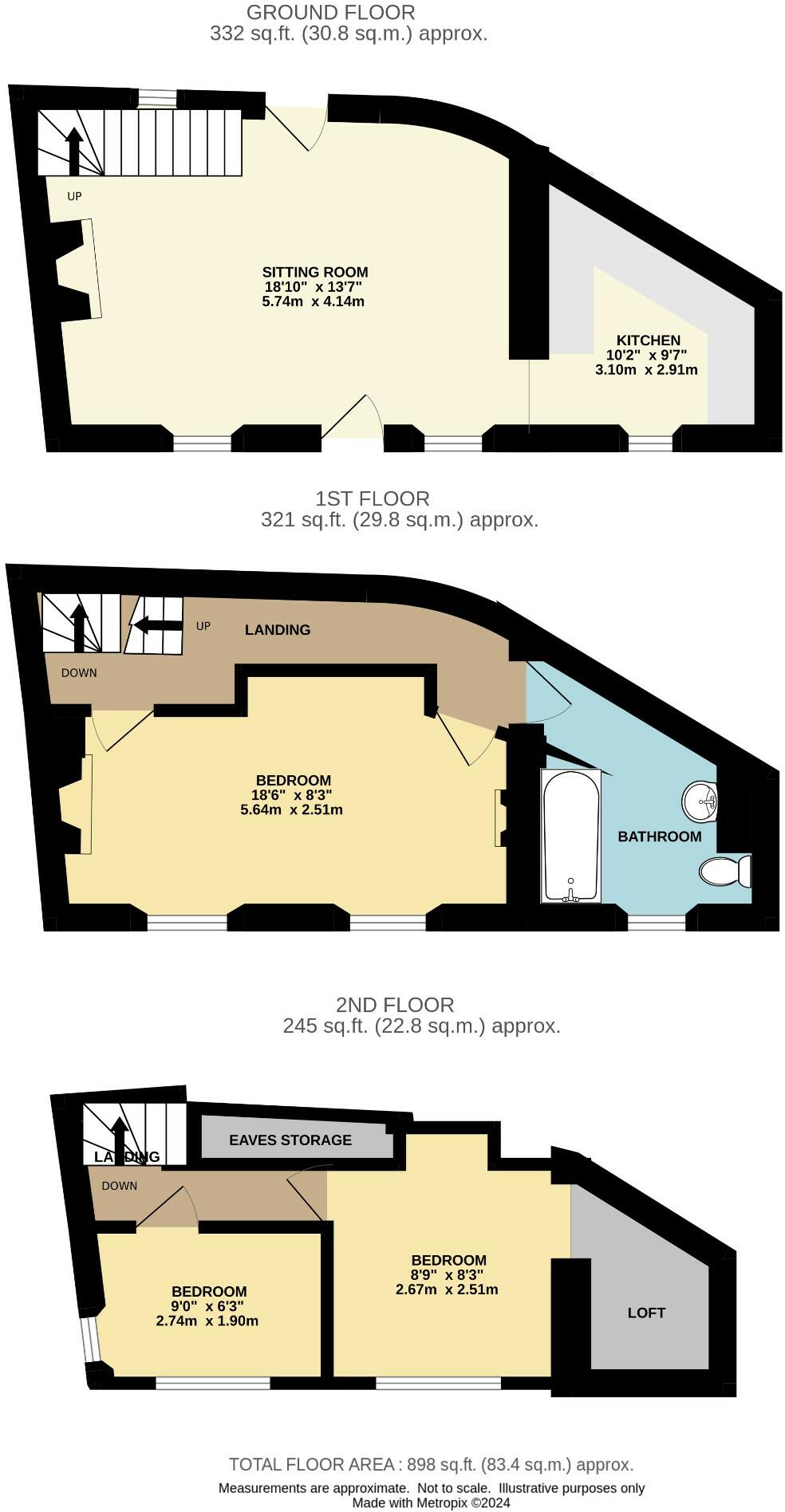 6 Martins Row, Robin Hoods Bay, YO22 4SD floorplan