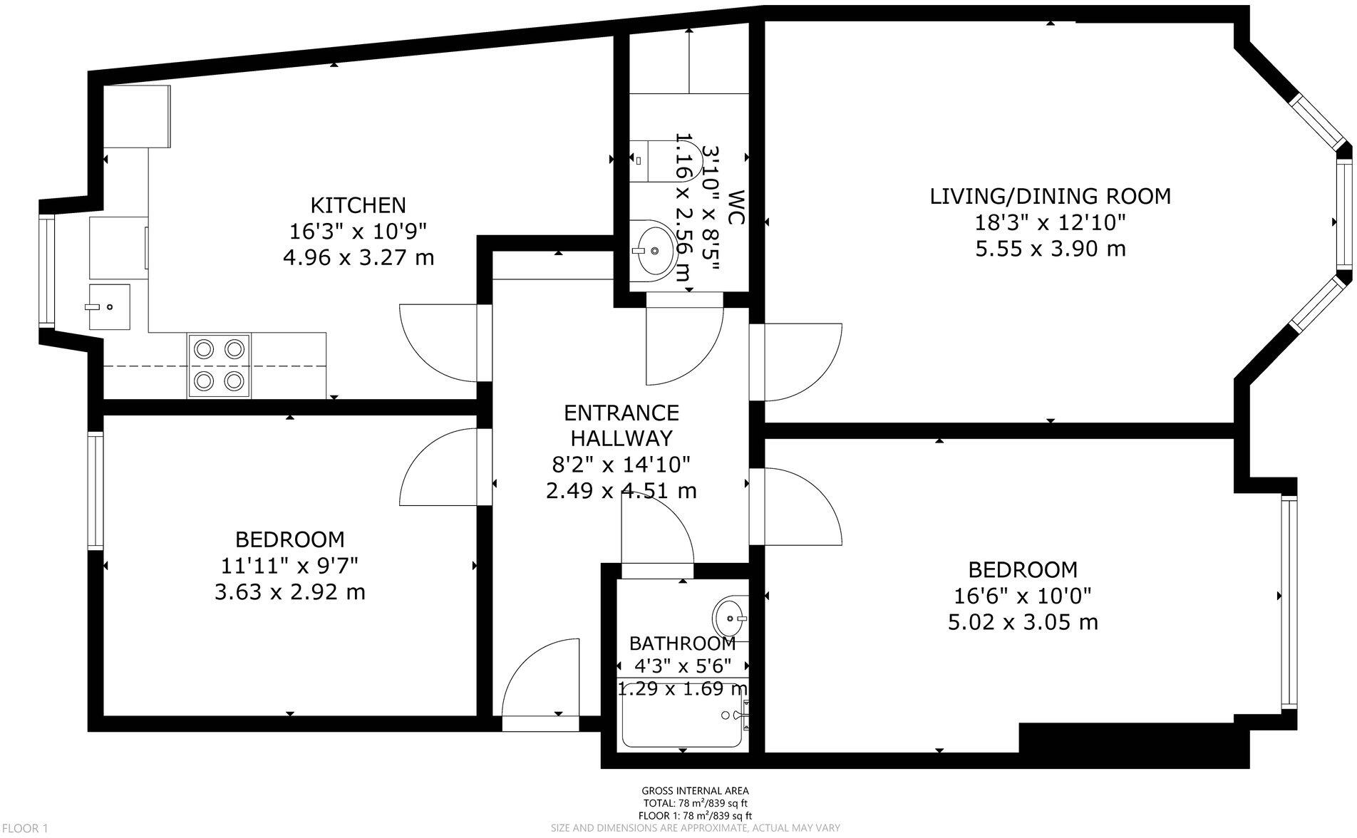 Maybank Street, Glasgow, G42 floorplan