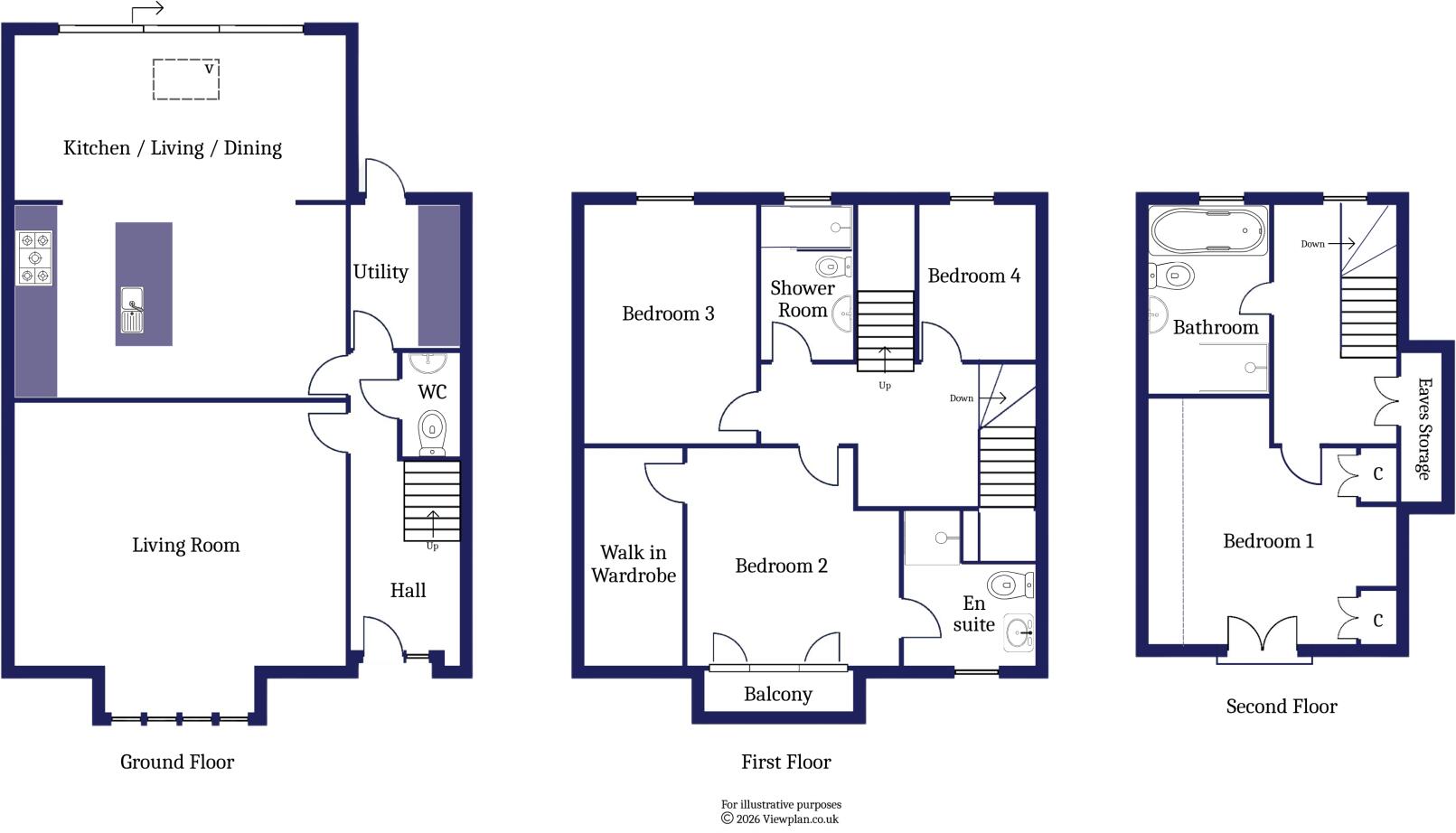 Tair Erw Gain, Cardiff floorplan