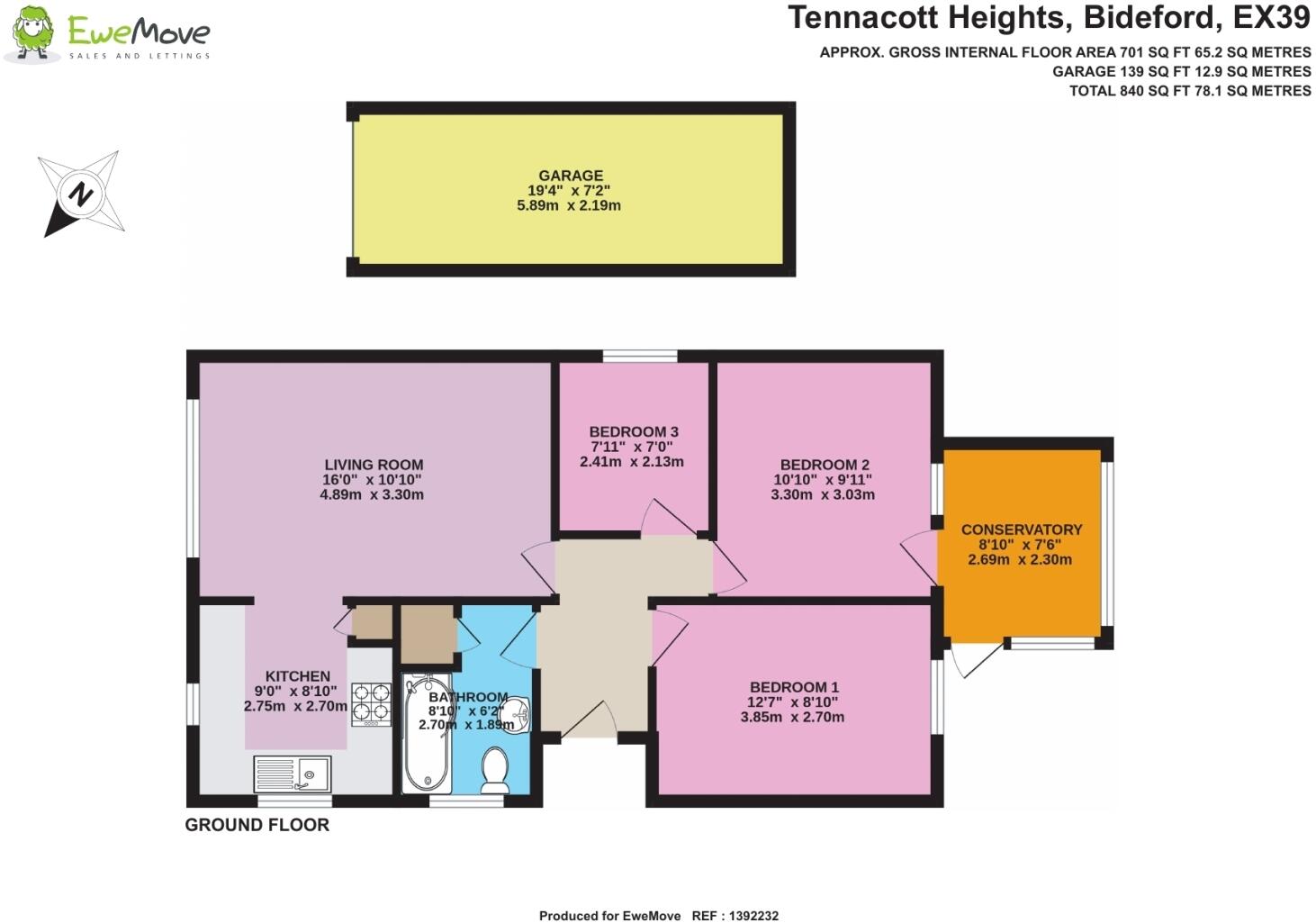 Tennacott Heights, Bideford, Devon, EX39 floorplan