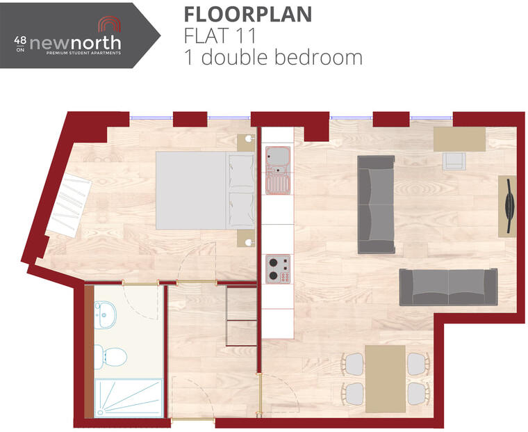 The Courtyard - 48 New North Road, All Bills Included in Rent, Exeter floorplan