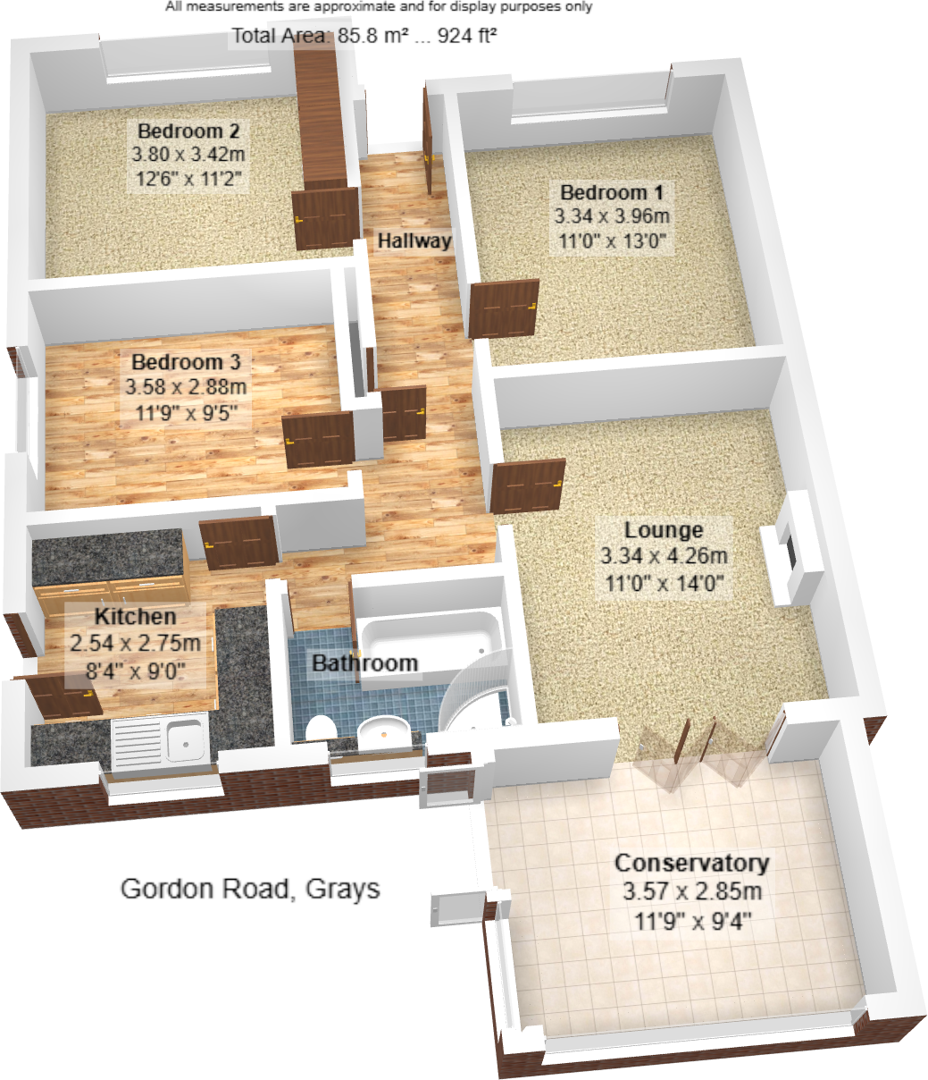 Gordon Road, Woodside, Grays, RM16 floorplan