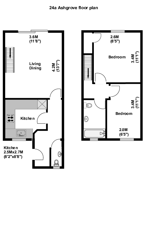 ***smartly Presented 2 Bedroom Mid-terraced House Near Bath*** floorplan