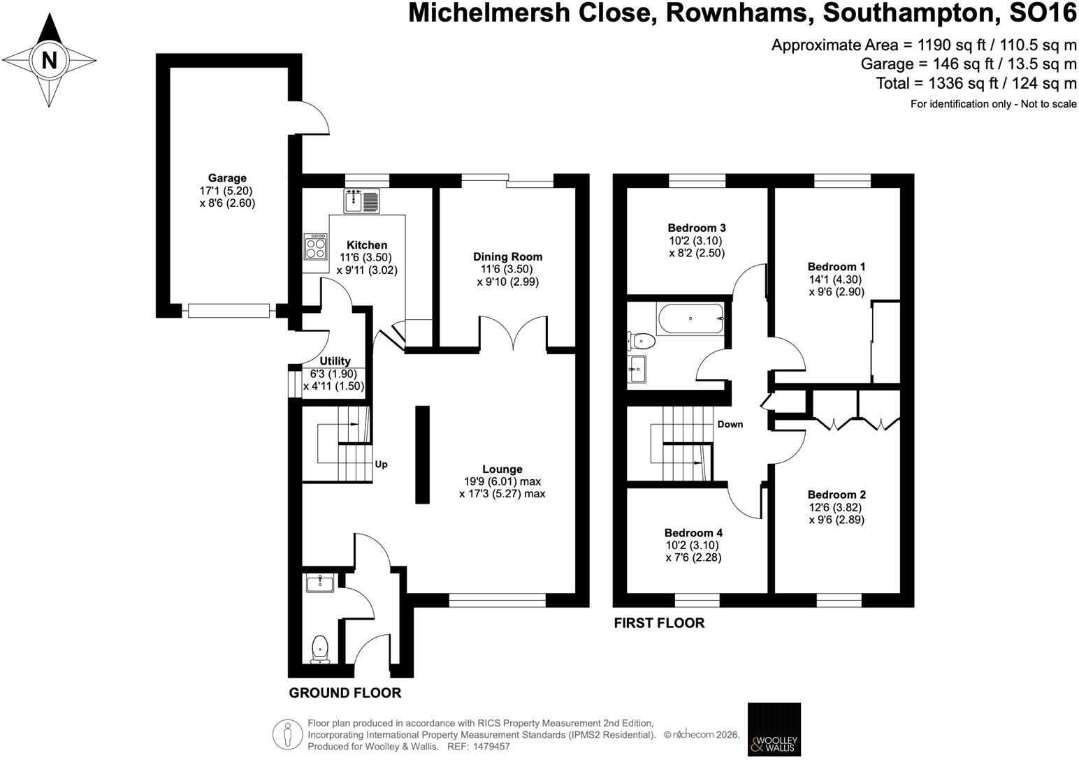 Michelmersh Close, Rownhams, Southampton, Hampshire, SO16 floorplan