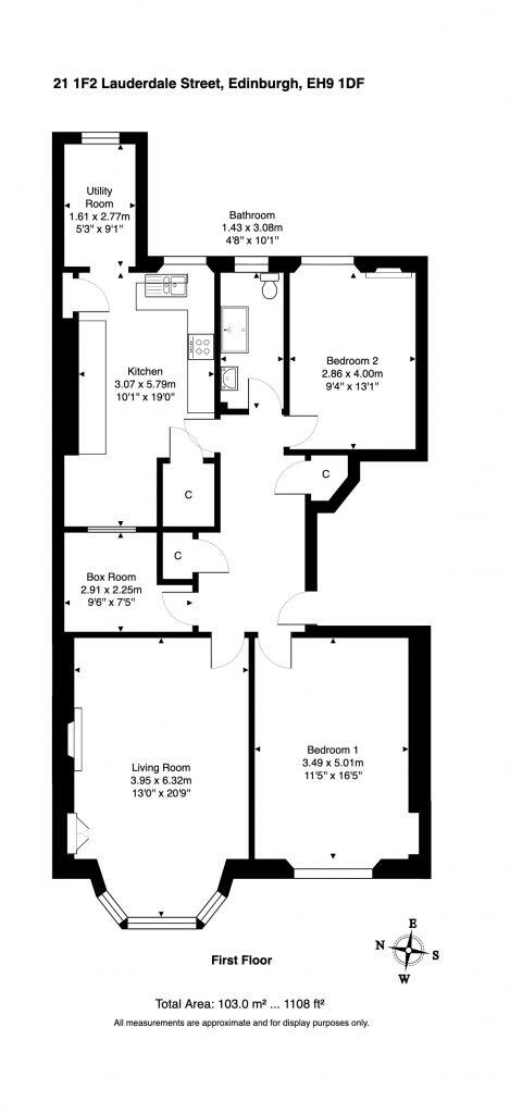 21 1f2 Lauderdale Street, Edinburgh, EH9 1DF floorplan