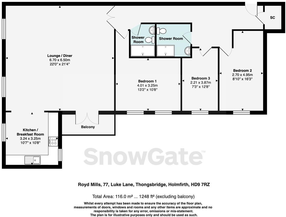 Royd Mill, Thongsbridge, Holmfirth HD9 floorplan