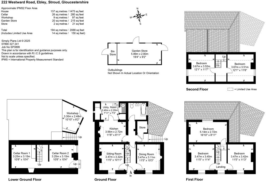 222 Westward Road, Ebley, Stroud, Gloucestershire, GL5 4ST floorplan