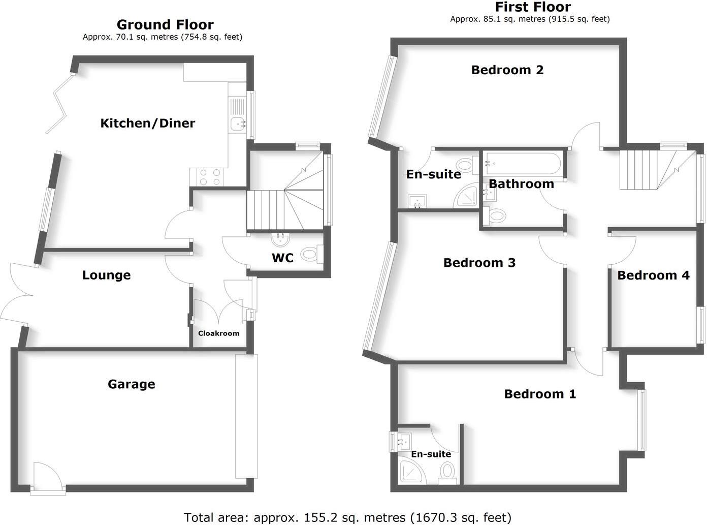 Bosworth Close, Broughton Astley. floorplan