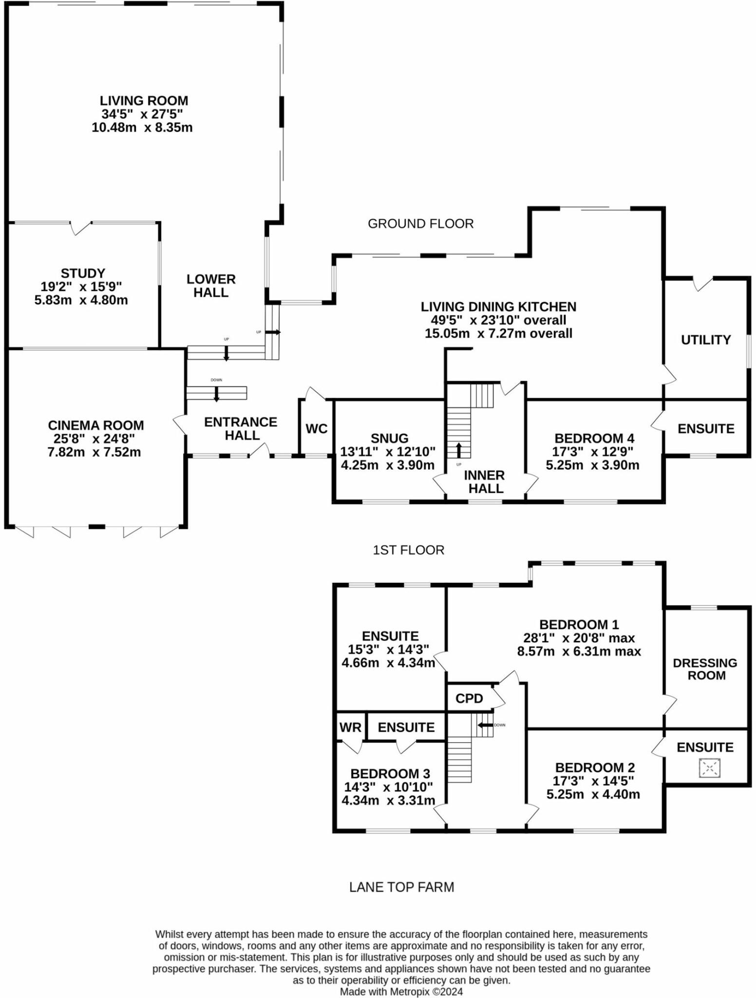 Lane Top Farm, Whitley Road, Whitley, WF12 0NQ floorplan