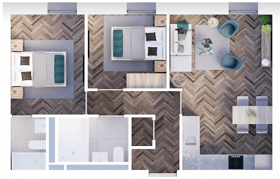 6% Projected Rental Yields | Central Park, Liverpool Baltic Triangle – Elegant 2 Bed, Turnkey Investment floorplan