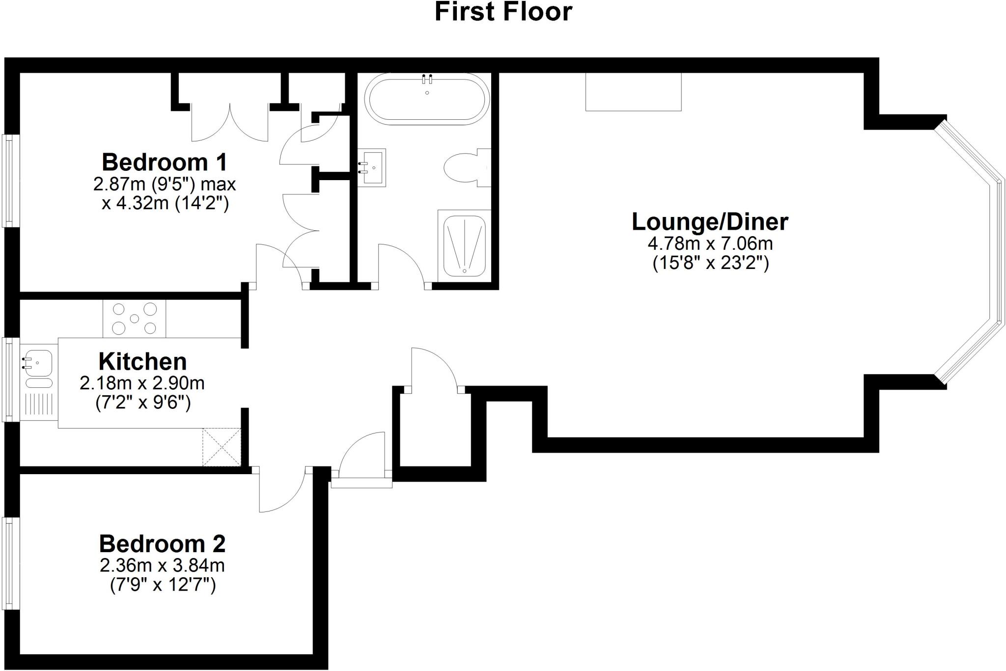 London Road Arundel BN18 floorplan