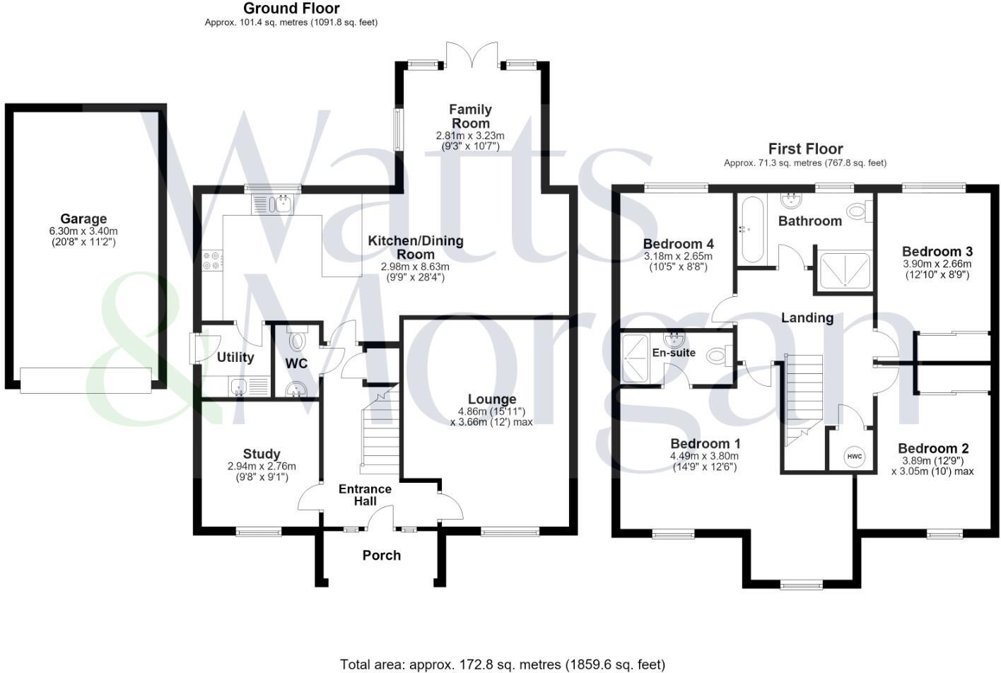 30 Court Close, Aberthin, Nr Cowbridge, Vale of Glamorgan, CF71 7EH floorplan
