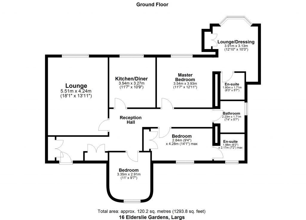 16 Elderslie Gardens, Largs, KA30 8FD floorplan