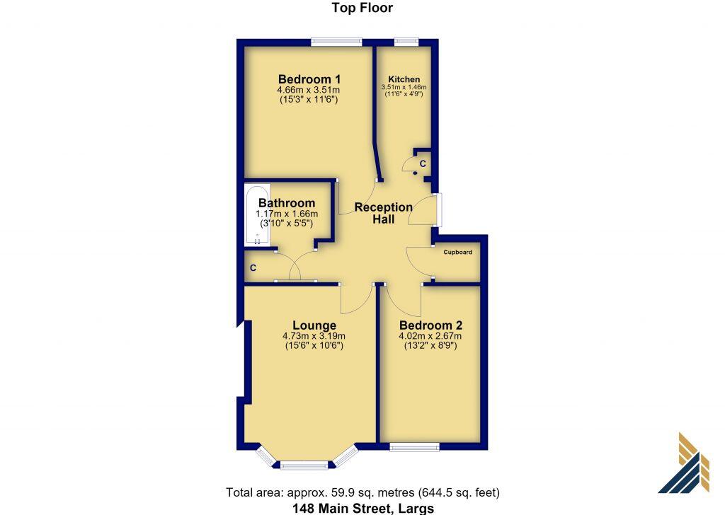 T/R, 148 Main Street, Largs, KA30 8JN floorplan