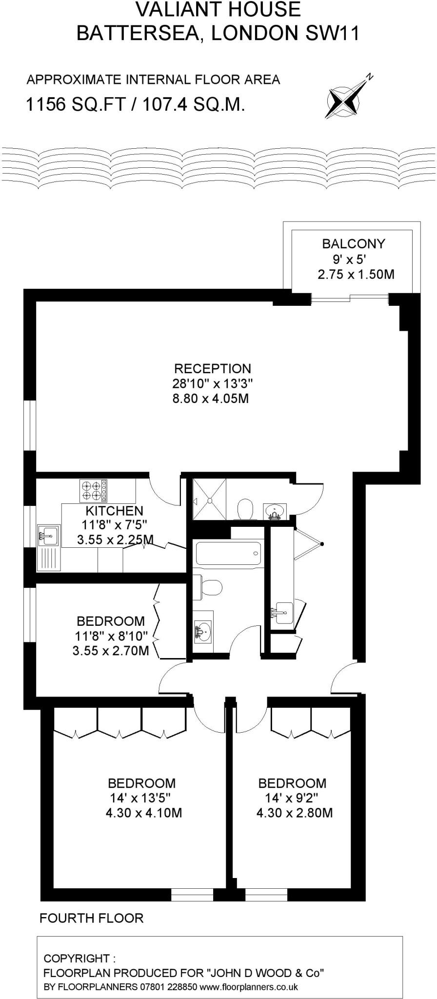 Valiant House, Vicarage Crescent, Battersea, London, SW11 floorplan