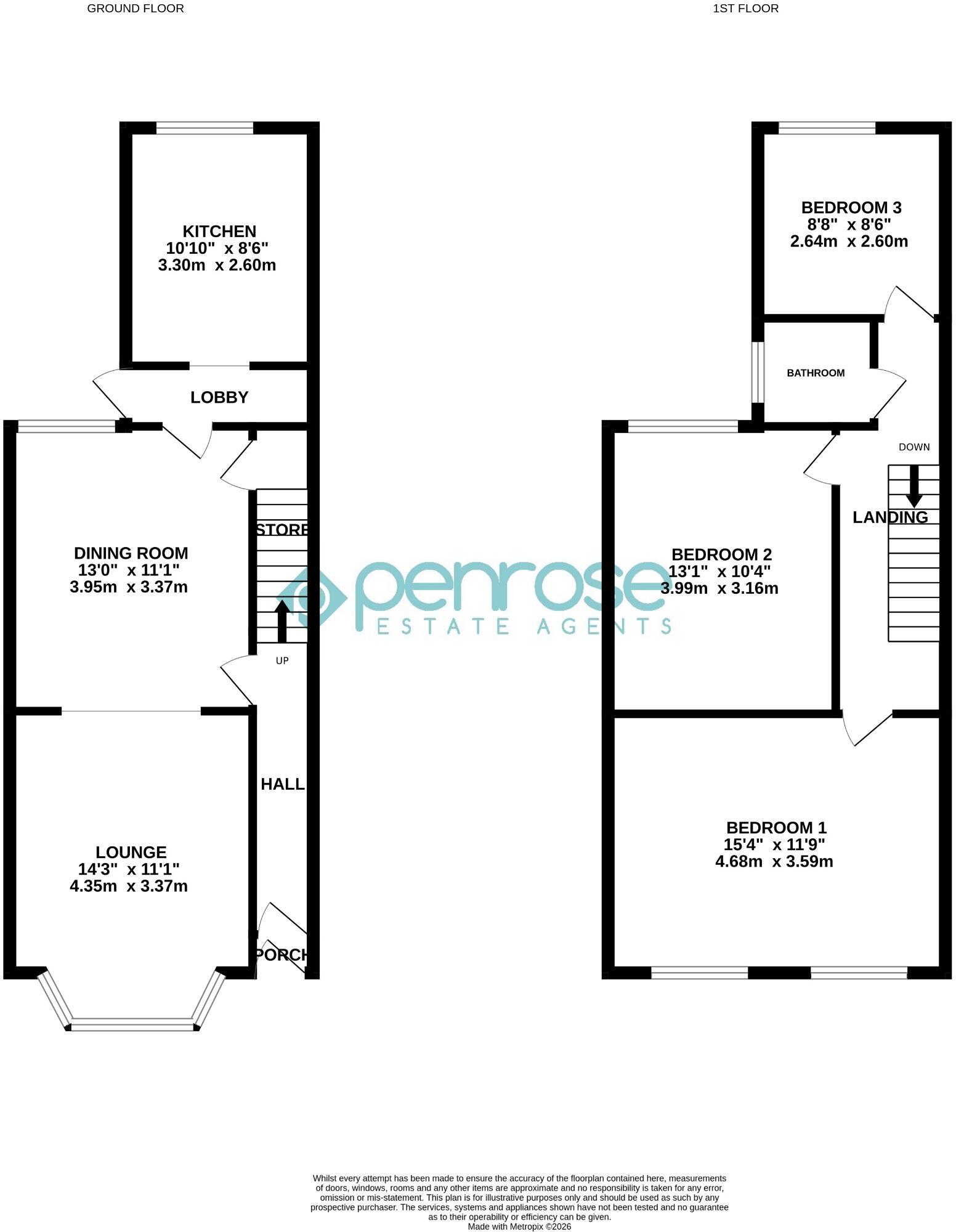 Tennyson Road, Luton, Bedfordshire, LU1 3RS floorplan