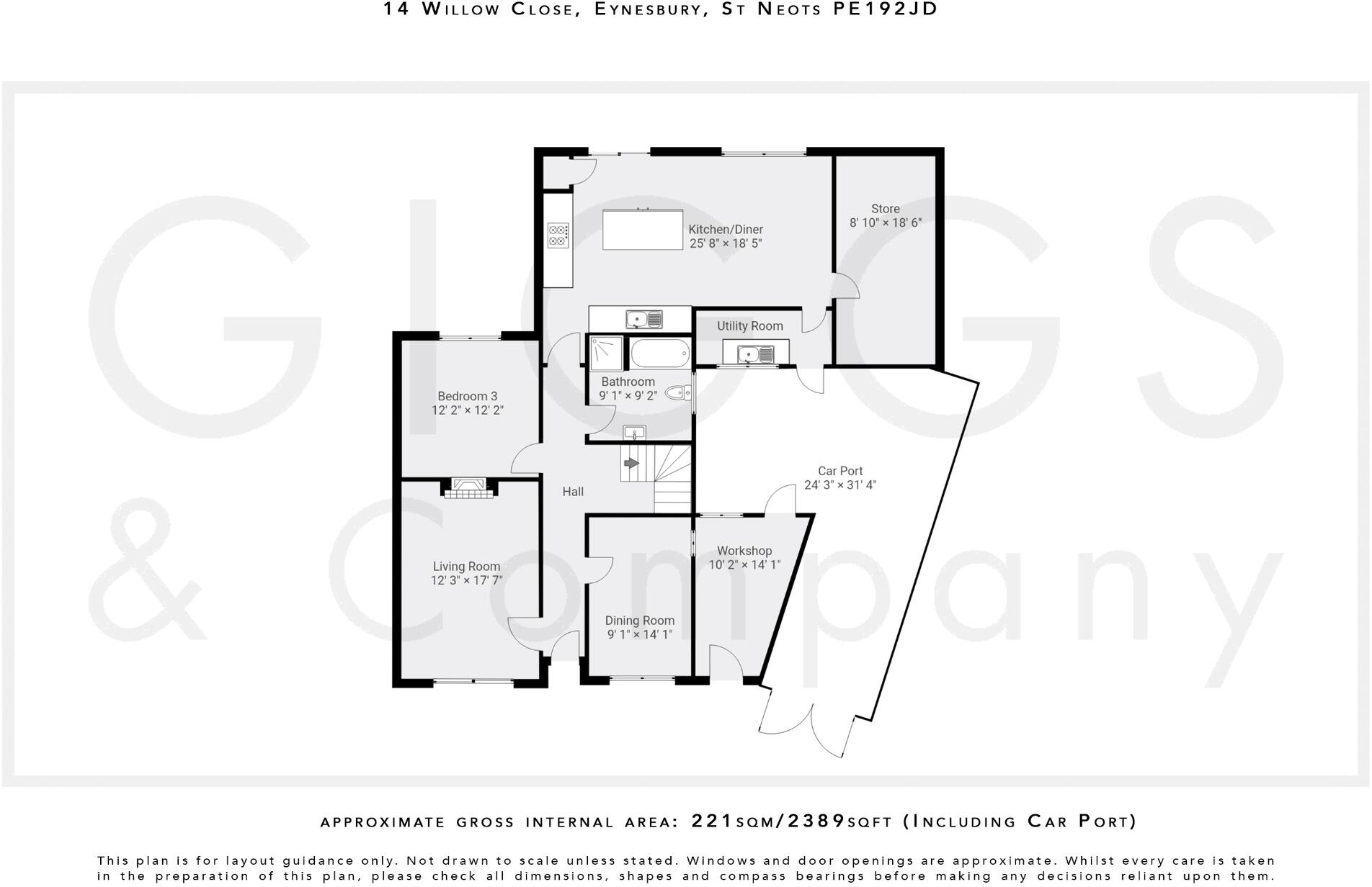 Willow Close, Eynesbury, St. Neots, Cambridgeshire, PE19 2JD floorplan