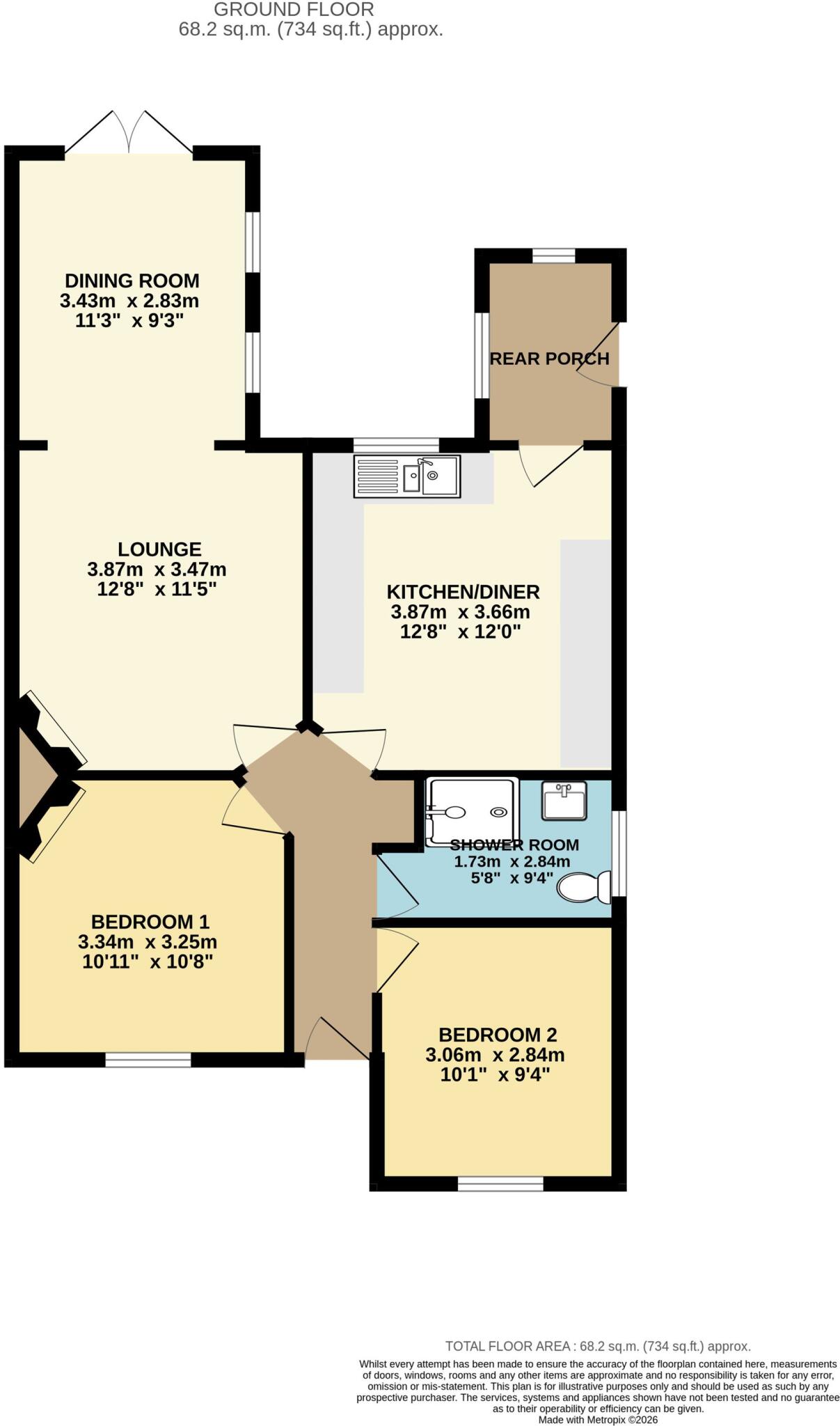 Eyre Street, Creswell, S80 floorplan