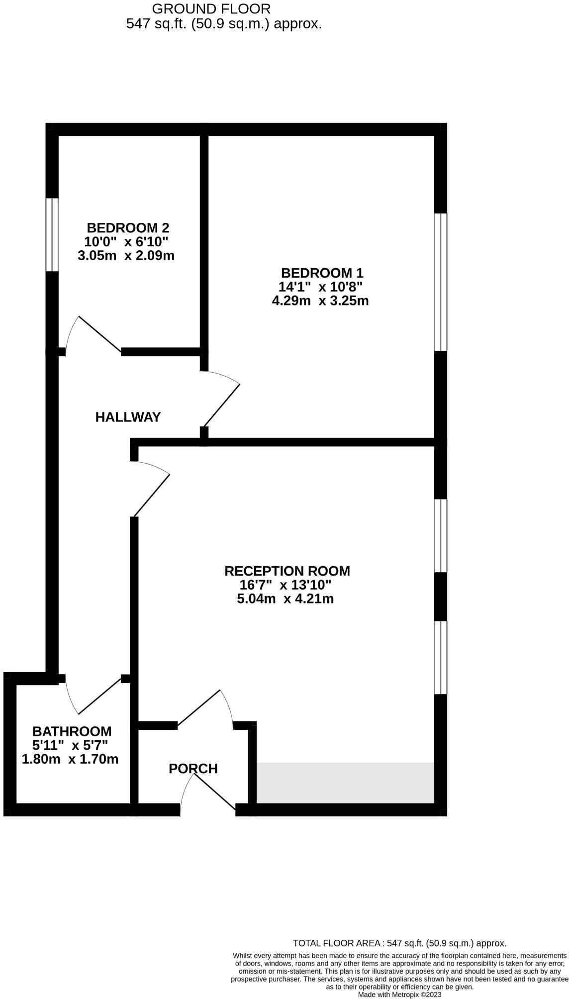 Flat 7, 13 The Crescent floorplan