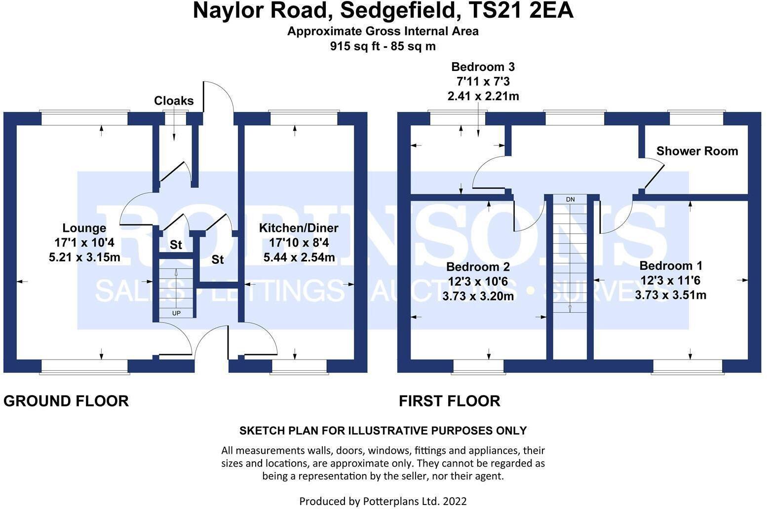 Naylor Road, Sedgefield floorplan