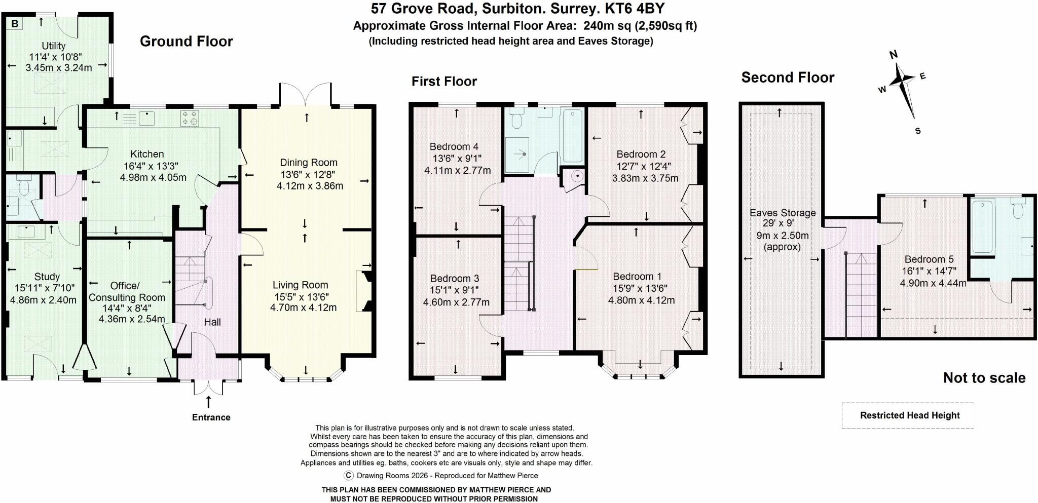 Grove Road Surbiton Surrey KT6 4BY floorplan