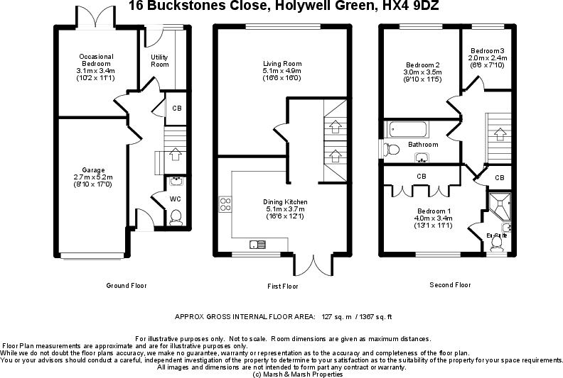 16 Buckstones Close, Holywell Green, HX4 9DZ floorplan