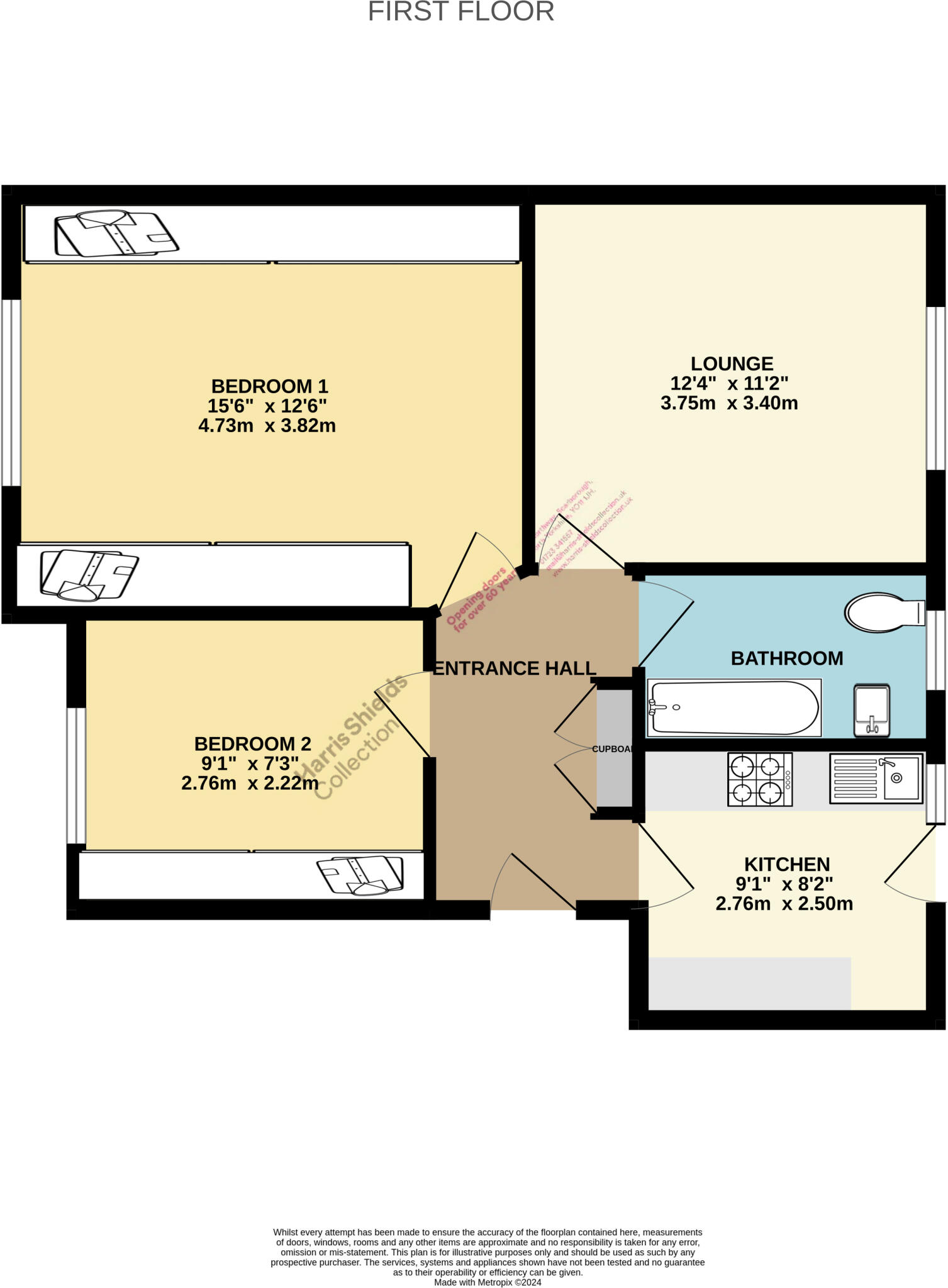 Westwood Gardens, Scarborough, North Yorkshire, YO11 floorplan