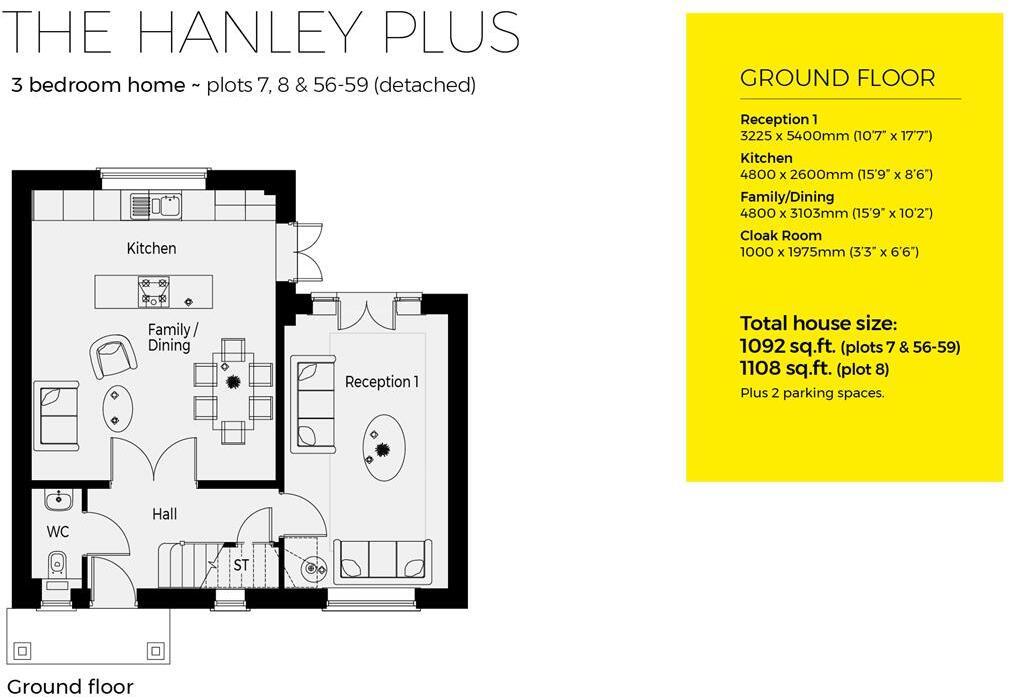 Plots 56, Hanley Plus, Severn Meadows, floorplan