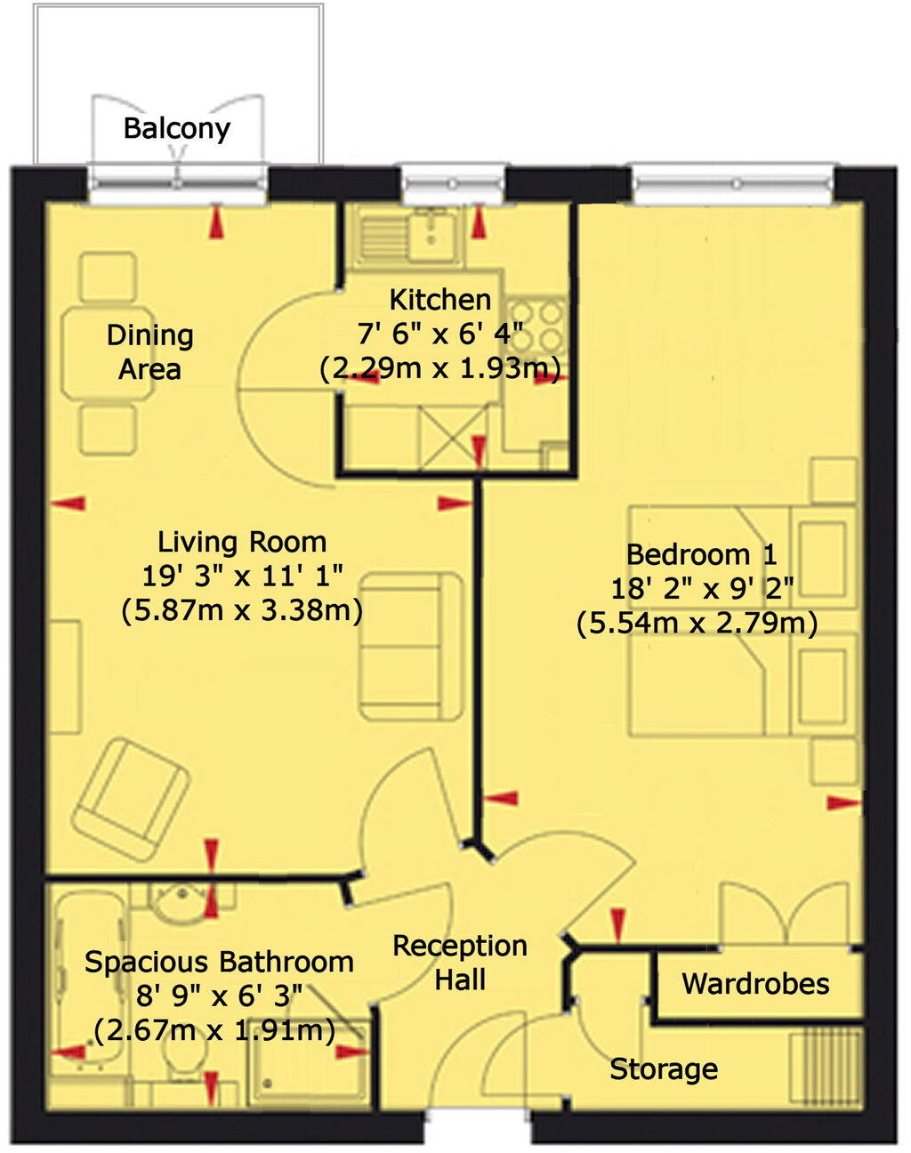 Pegasus Court, Central Nailsea - A prime hall floor apartment floorplan