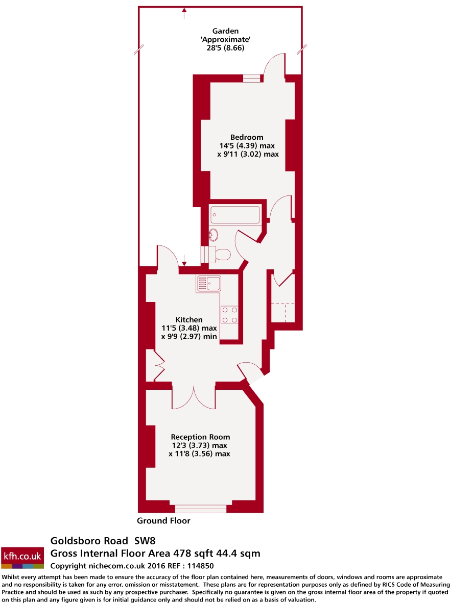 Goldsboro Road, Vauxhall, London, SW8 floorplan