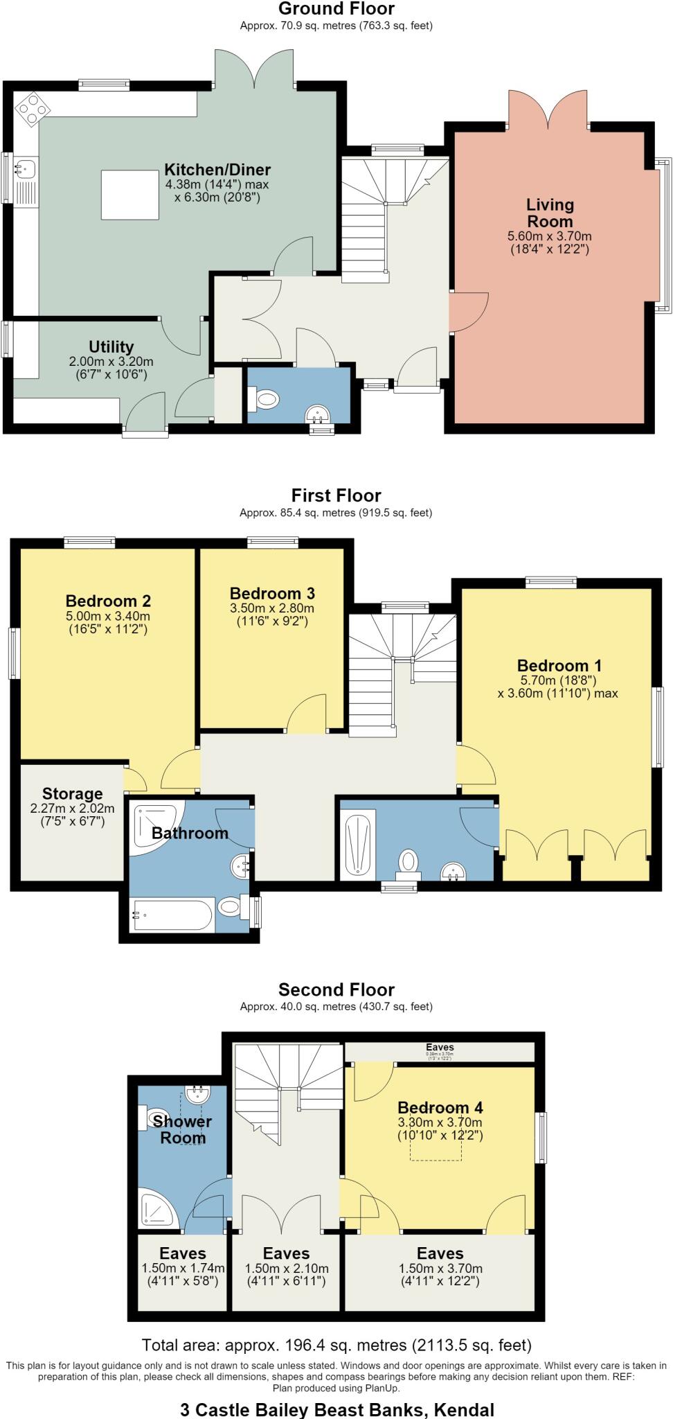 3 Castle Bailey, Beast Banks, Kendal, LA9 4JJ floorplan