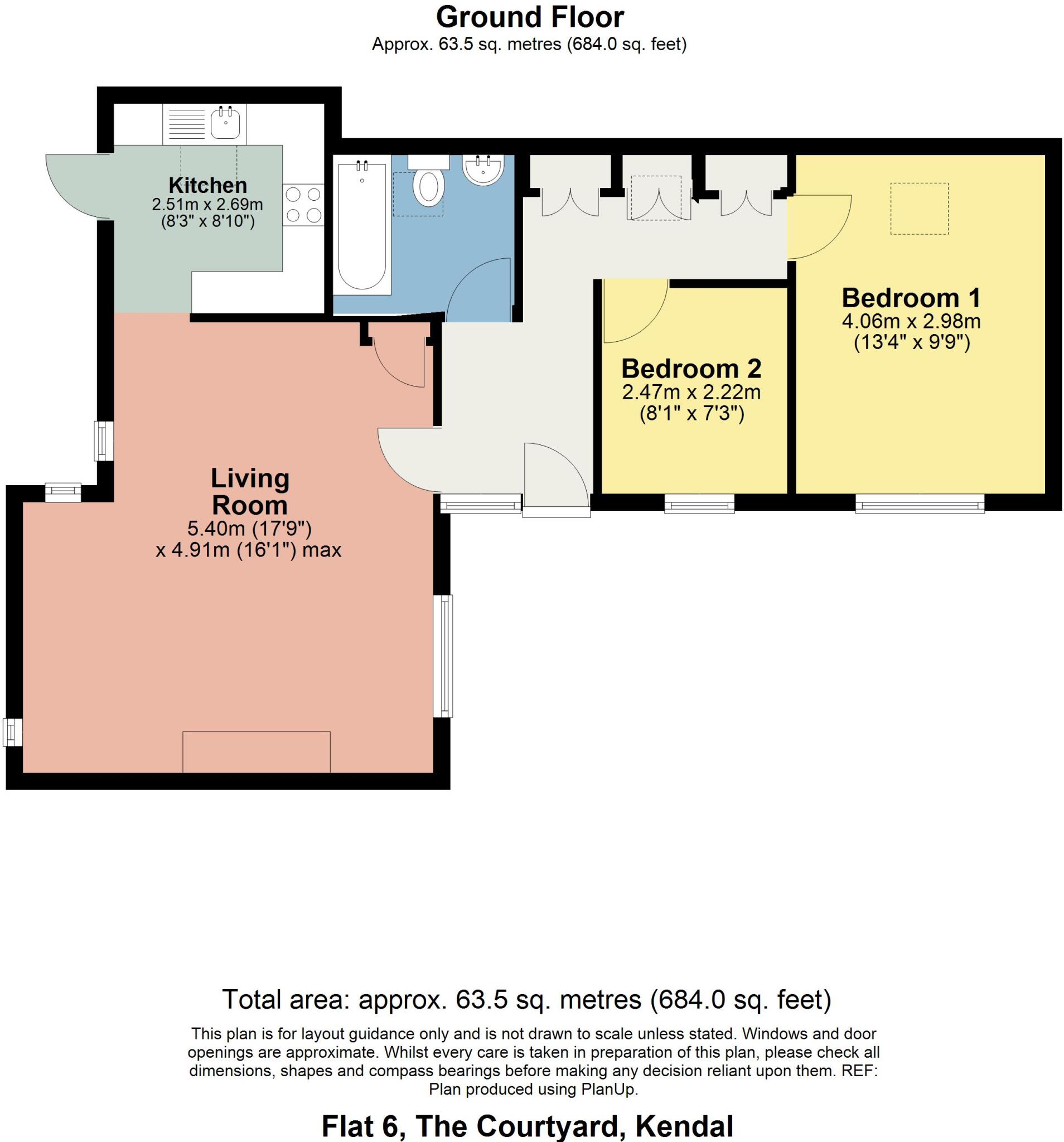 6 The Courtyard, Kendal, Cumbria, LA9 7AA floorplan