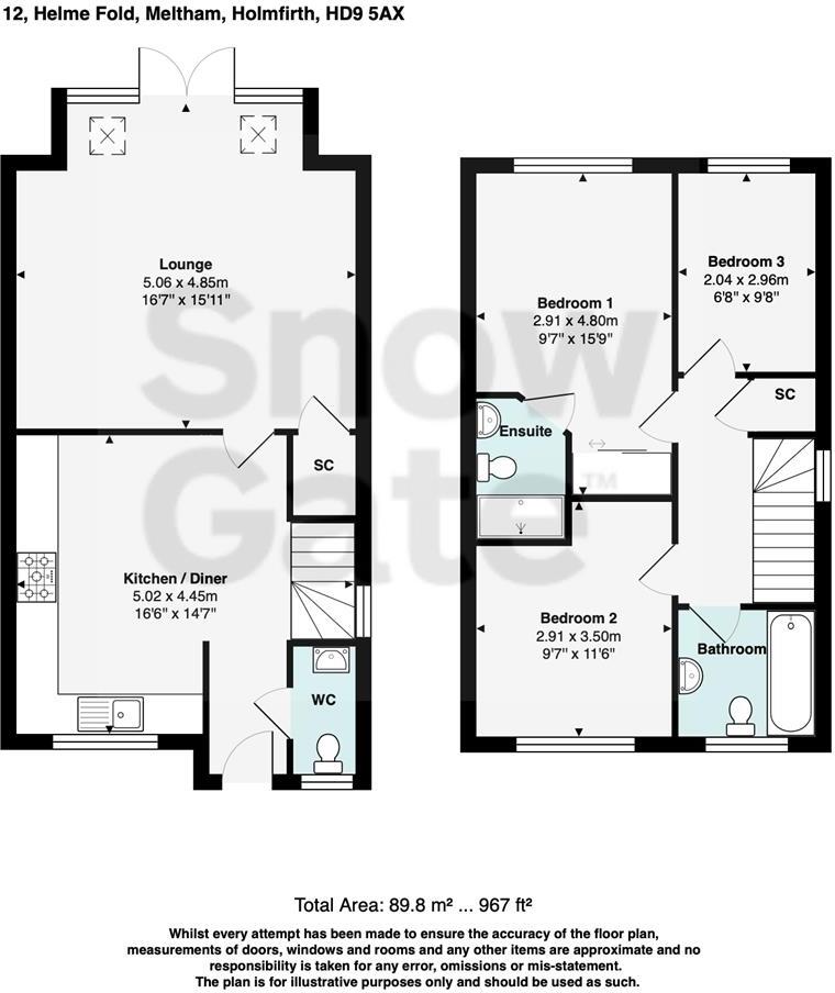 Helme Fold, Meltham HD9 floorplan