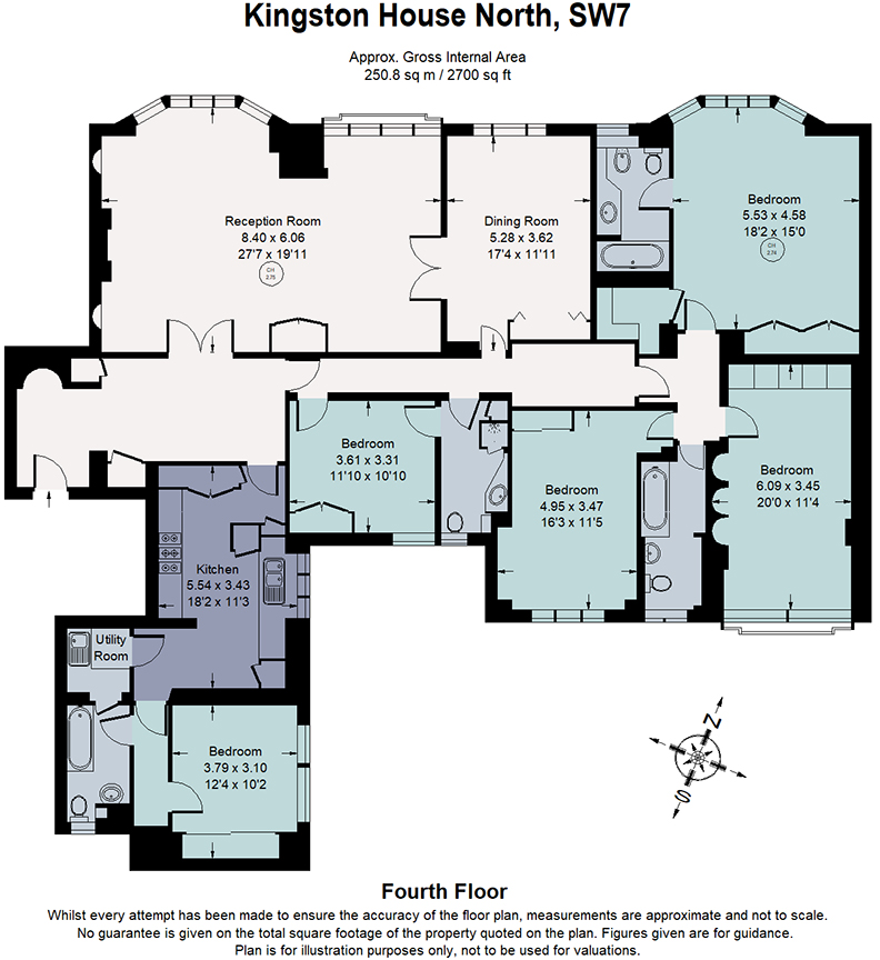 Kingston House North, Prince's Gate, London, SW7 floorplan