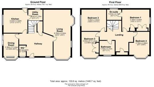 2 Walnut Close, Miskin , CF72 8RZ floorplan