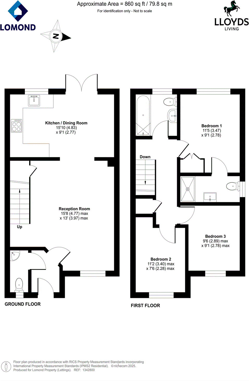 3 bedroom Semi Detached House in Kingfisher Drive, Upton, Northampton floorplan