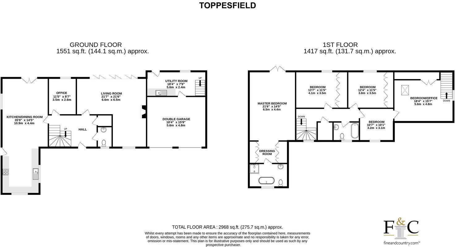 Toppesfield, Brook End, Cottered, Buntingford, SG9 floorplan