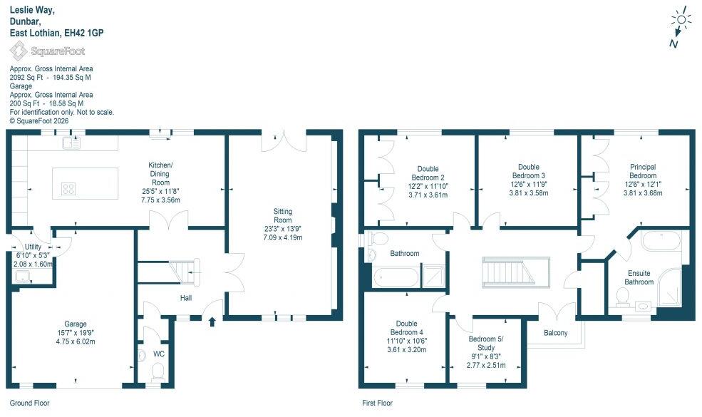 8 Leslie Way, Dunbar, East Lothian, EH42 1GP floorplan